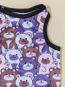1入組卡通熊圖案寵物背心 - 彩色 - 查看 5