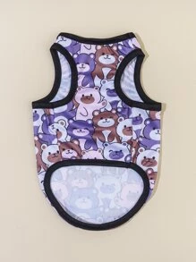1入組卡通熊圖案寵物背心 - 彩色 - 查看 6