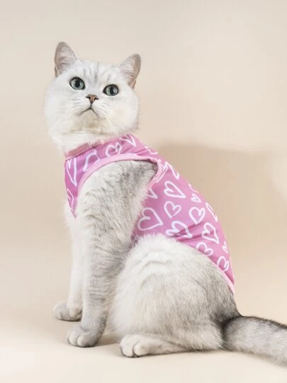 Valentine's Day 1pc Heart Pattern Pet Tank