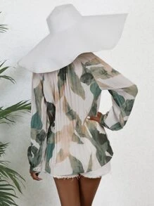 GENKIRA 熱帶圖案前紐扣海灘襯衫 - 彩色 - 查看 2