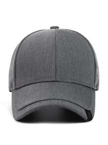 Men Letter Embroidered Baseball Cap Casual - Dark Grey - View 3