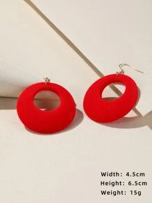 Pendientes largos redondos - Rojo - Ver 3
