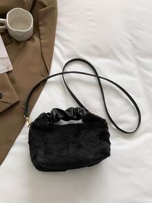 Túi đeo chéo Nữ màu trơn Có thể điều chỉnh được Đúng mốt - màu đen - Xem 4