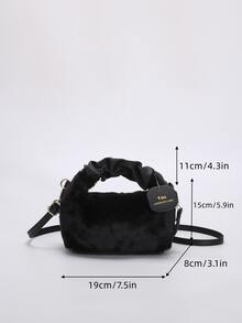 Túi đeo chéo Nữ màu trơn Có thể điều chỉnh được Đúng mốt - màu đen - Xem 7