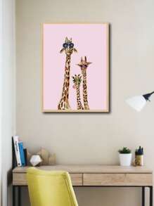 Giraffe Print Unframed Painting - Multicolor - View 1