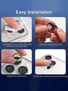 Bộ 6 miếng bảo vệ ống kính được trang trí bằng kim cương giả, Tương thích với iPhone - Vàng - Xem 6