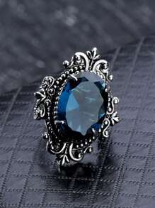 時尚流行男士寶石裝飾戒指合金，適合珠寶禮物和時尚外觀 - 彩色 - 查看 4