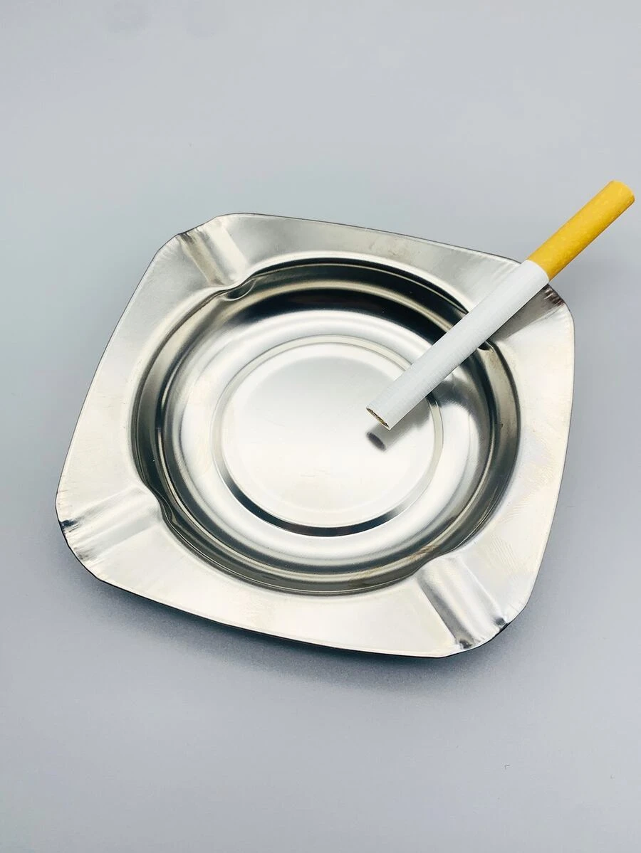 1pc Stainless Steel Ashtray - Silver - View 1