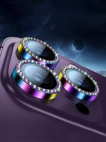 6pcs Rhinestone Decor Lens Protector Compatible With IPhone15/15Plus/15Pro/15Promax Gift For Birthday, Family, Friends Sparkling Crystal, Lens Protector, Phone Accessories