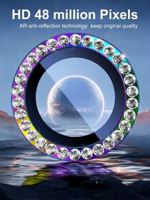 6pcs Rhinestone Decor Lens Protector Compatible With IPhone15/15Plus/15Pro/15Promax Gift For Birthday, Family, Friends Sparkling Crystal, Lens Protector, Phone Accessories