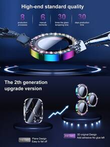 6pcs Rhinestone Decor Lens Protector Compatible With IPhone15/15Plus/15Pro/15Promax Gift For Birthday, Family, Friends Sparkling Crystal, Lens Protector, Phone Accessories