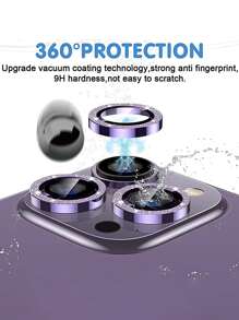 6入組裝閃光鏡頭保護膜相容於 iPhone15/15Plus/15Pro/15Promax - 紫色 - 查看 3