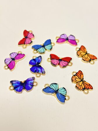 10pcs Butterfly Pendant Connectors For Jewelry Making