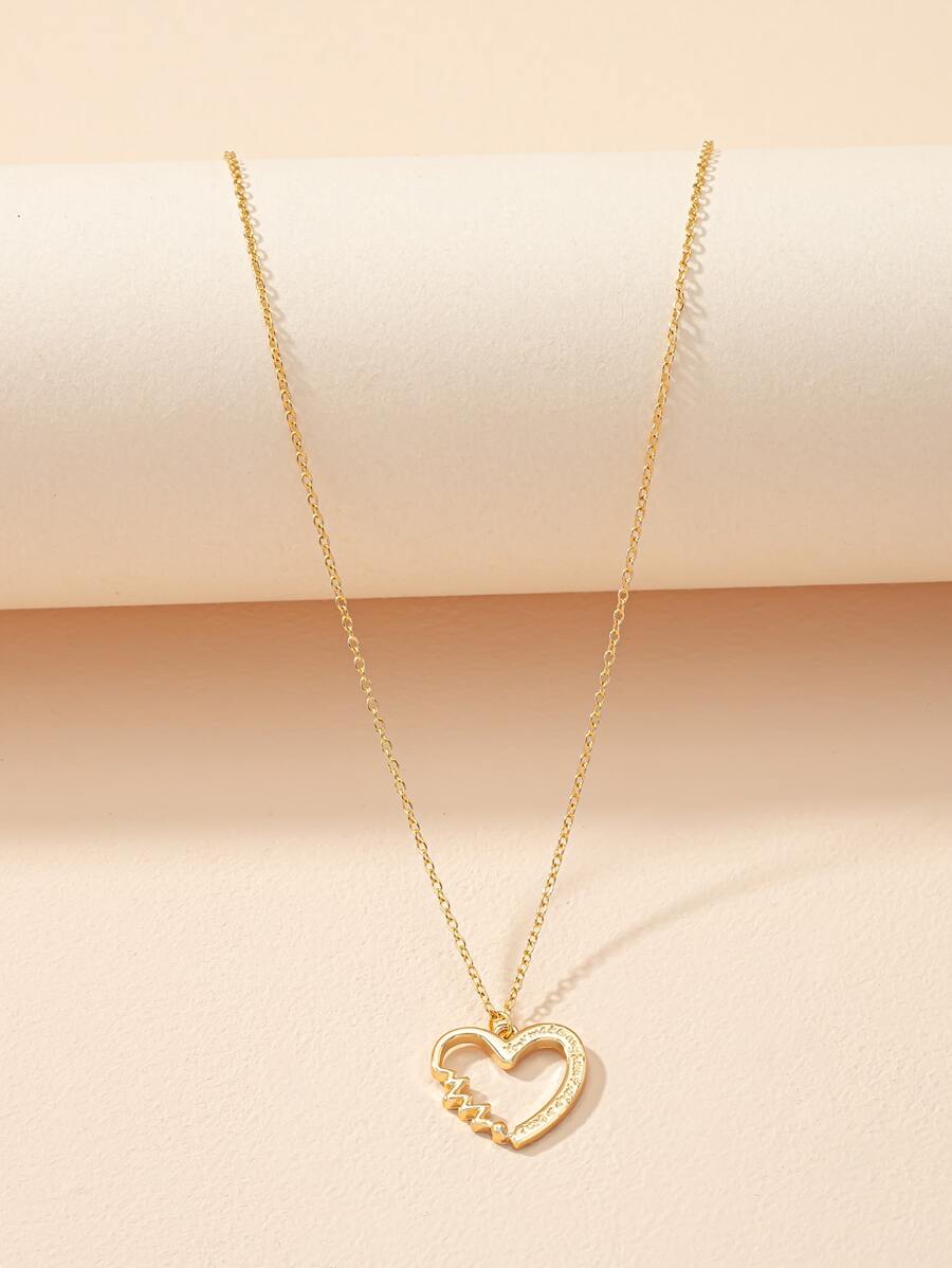 Heart Charm Necklace - Yellow Gold - View 1