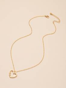 Heart Charm Necklace - Yellow Gold - View 2