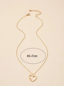 Heart Charm Necklace - Yellow Gold - View 3