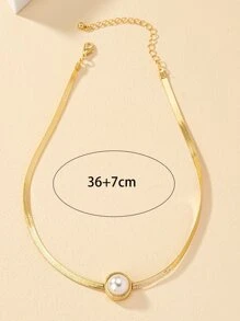 Faux Pearl Decor Choker - White - View 4