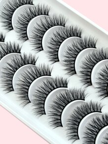 10 对全假睫毛 12 毫米自然长睫毛条状睫毛、睫毛、睫毛、假睫毛 - 黑色 - 查看 3