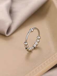 1入組男士可旋轉減壓戒指 - 銀色 - 查看 1