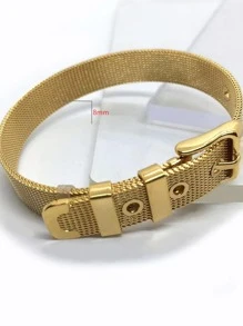 1 pieza Brazalete de acero inoxidable ajustable con estilo minimalista