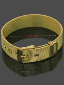 1 pieza Brazalete de acero inoxidable ajustable con estilo minimalista