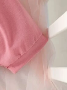 Bộ đồ Em bé Xù Tương phản ràng buộc Hoa - Nhiều màu - Xem 6