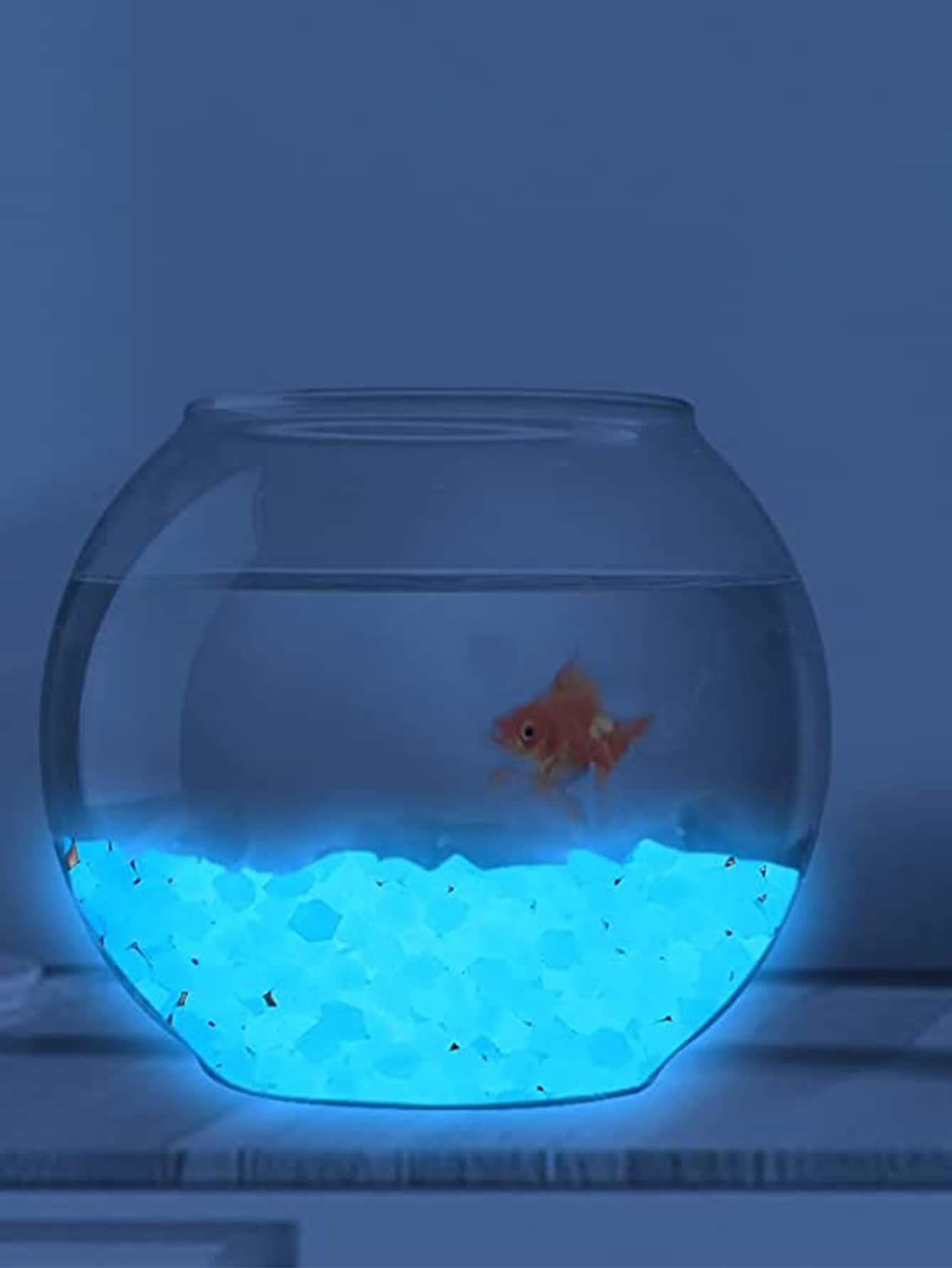 500pcs Glow-in-the-dark Decorative Pebble - Blue - View 1