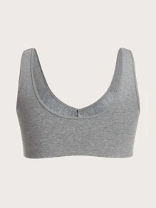 大碼前紐扣文胸 - 淺灰色 - 查看 2