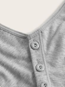 大碼前紐扣文胸 - 淺灰色 - 查看 3