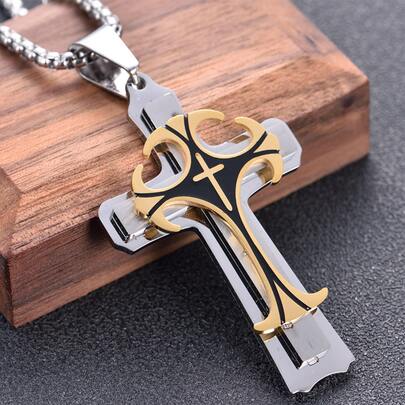Men Cross Charm Necklace