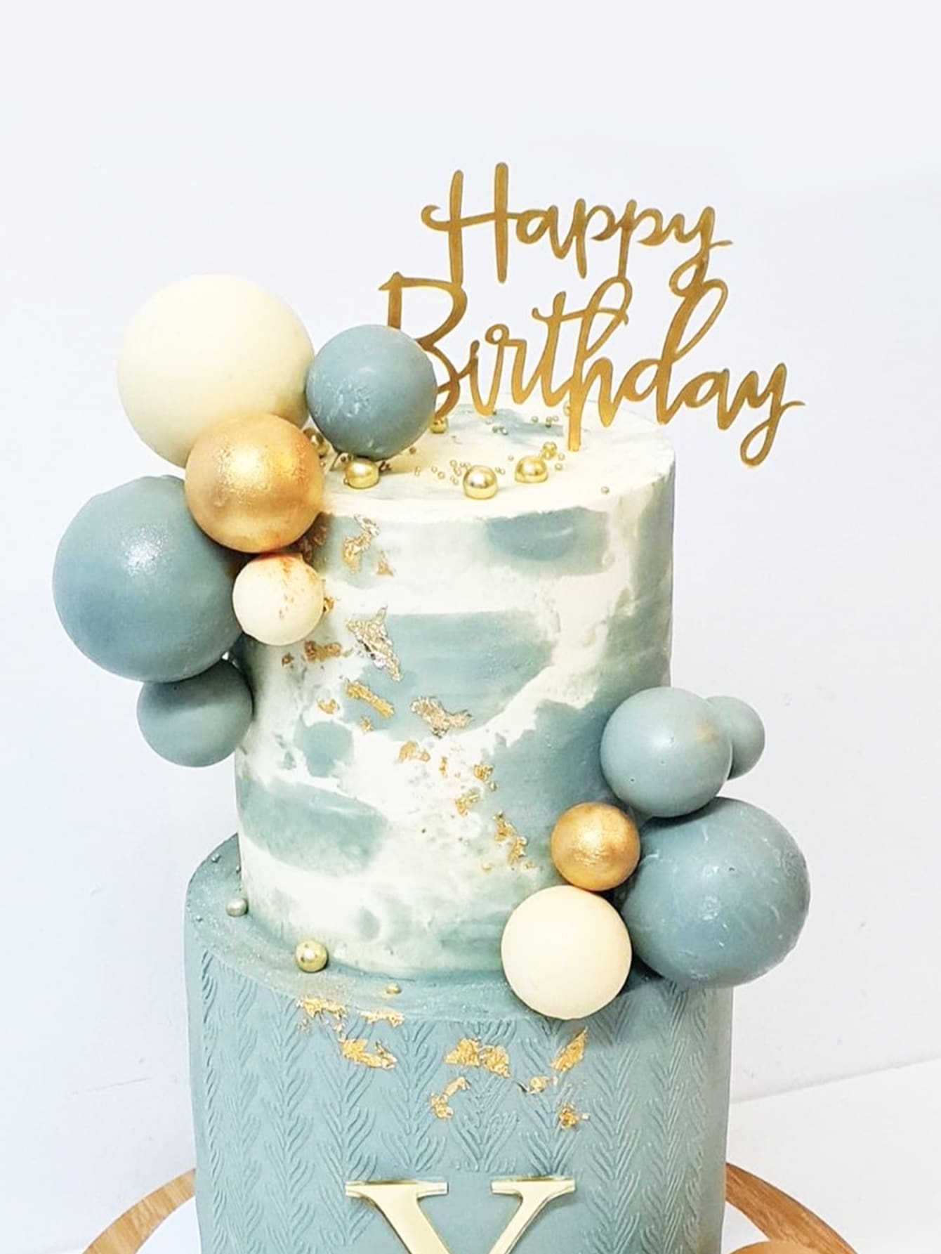 1 pieza Decoración de pastel de cumpleaños - Dorado - Ver 1