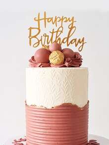 1 pieza Decoración de pastel de cumpleaños - Dorado - Ver 2