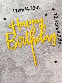 1 pieza Decoración de pastel de cumpleaños - Dorado - Ver 3