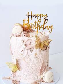 1 pieza Decoración de pastel de cumpleaños - Dorado - Ver 4