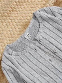 Chicas Top de tirantes tejido de canalé & Pantalones acampanados & Abrigo - Gris Claro - Ver 3