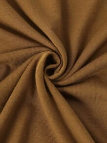 Manfinity Hombres Camiseta con estampado de letra ribete en contraste - Marrón - Ver 5