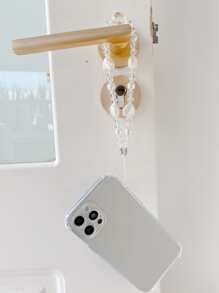 防摔手機外殼帶心形串珠手機掛繩 - 無色 - 查看 3