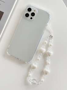 防摔手機外殼帶心形串珠手機掛繩 - 無色 - 查看 5