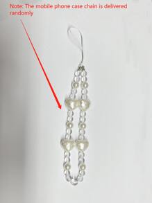 防摔手機外殼帶心形串珠手機掛繩 - 無色 - 查看 6