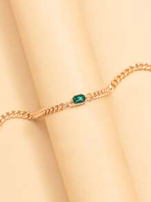 水鑽裝飾項鍊 - 金黃色 - 查看 2