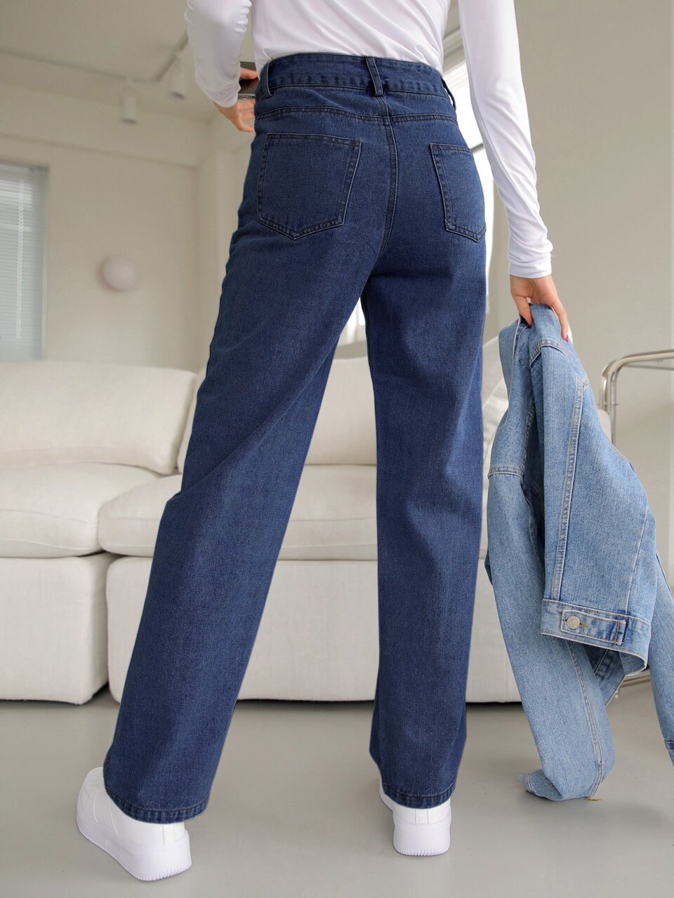 High Waisted Straight Leg Jeans,Back To School Clothes