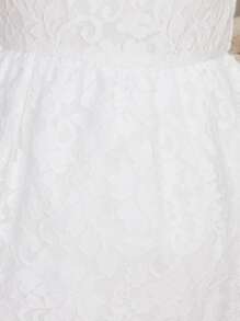 Baby Lace Overlay Cami Dress - White - View 4