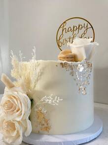 1pc Letter Graphic Cake Topper - Gold - View 2