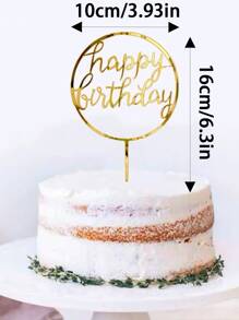 1pc Letter Graphic Cake Topper - Gold - View 3