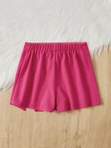 SHEIN Tween Girl Zip Up Wrap Skort - Hot Pink - View 2