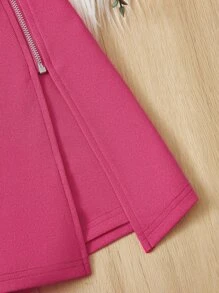 SHEIN Tween Girl Zip Up Wrap Skort - Hot Pink - View 4