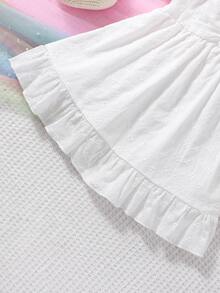 Bebé Vestido fruncido bajo con fruncido - Blanco - Ver 5