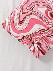 嬰兒大理石圖案側邊蝴蝶結T恤和褶邊半身裙 - 彩色 - 查看 7