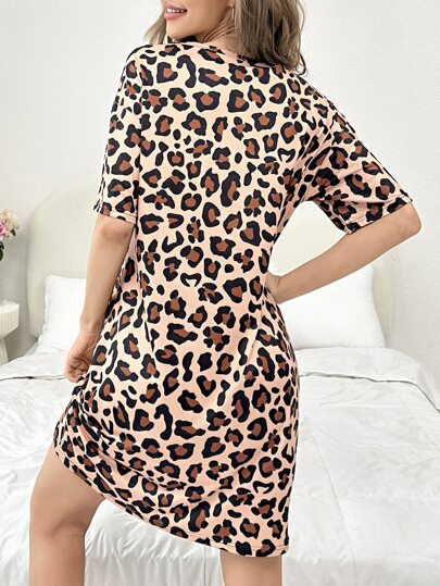 Leopard Print Pajama Night Dress view 2