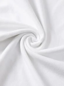 SHEIN Chicas Camiseta de onda & con estampado de letra - Blanco - Ver 5